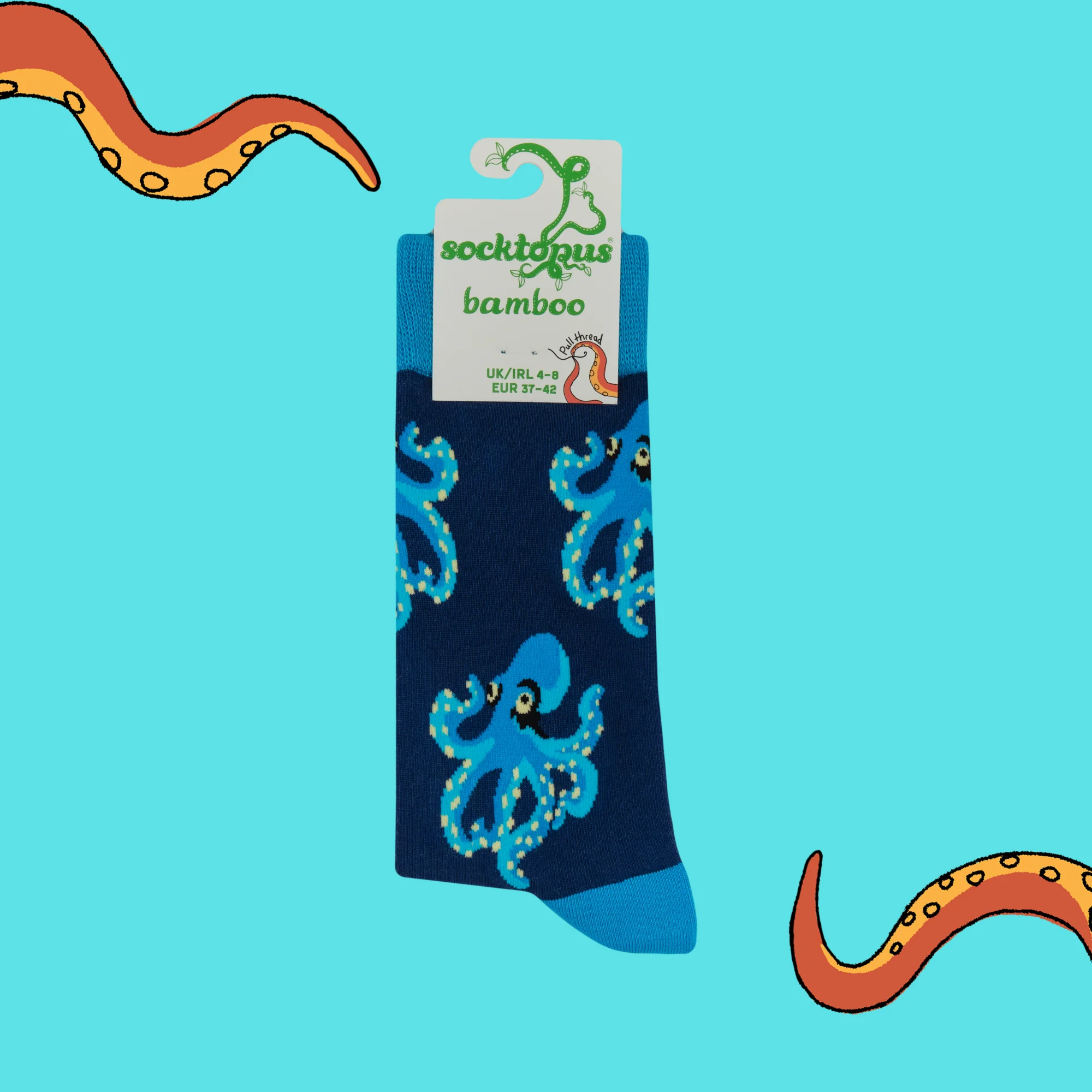 Bamboo Socks - Octopus - Octoblue - Image 4
