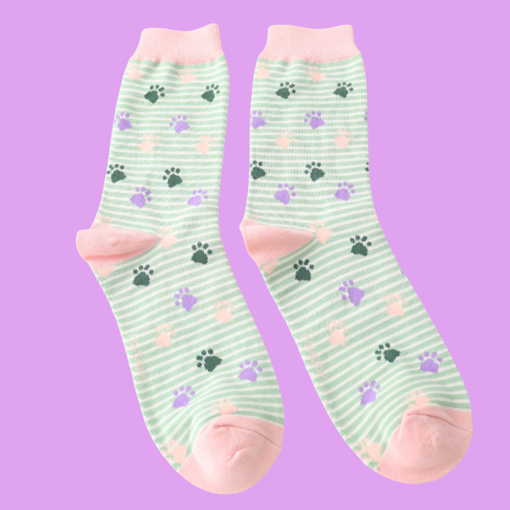Paws and Stripes Bamboo Socks - Miss Sparrow - Image 2