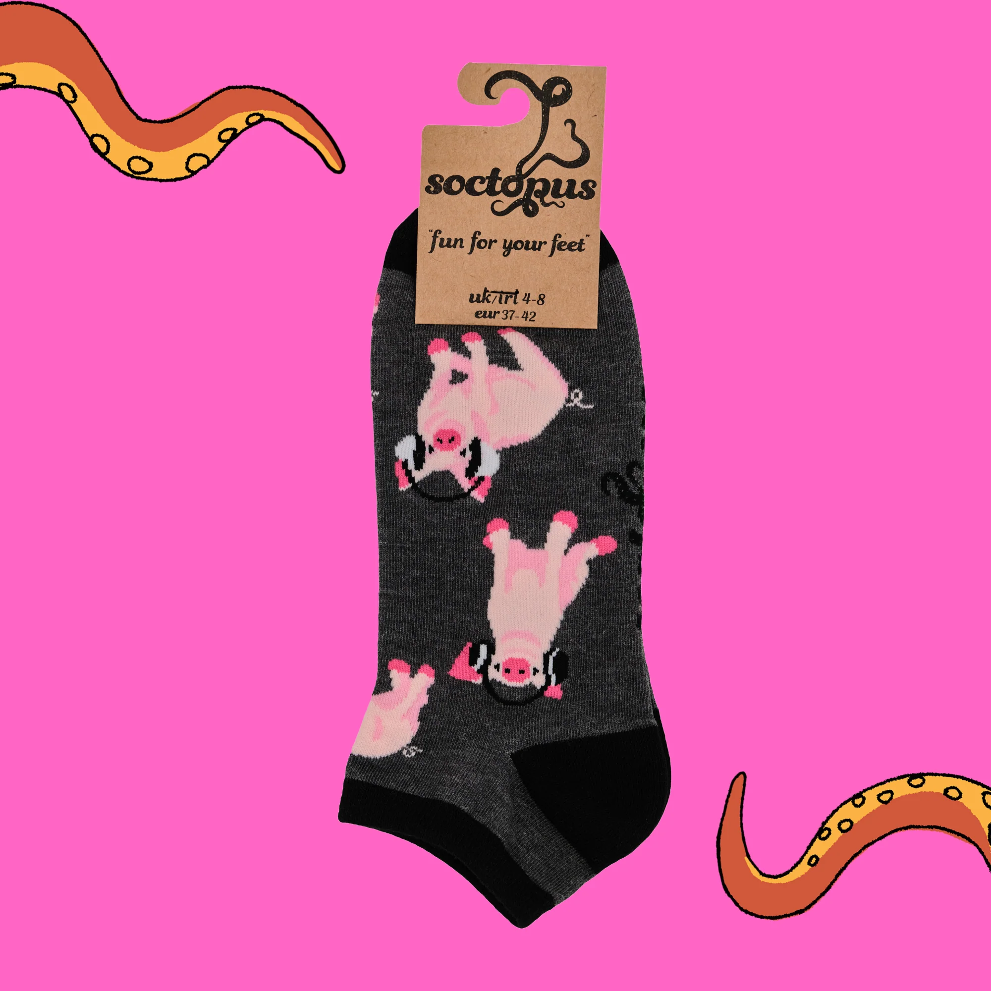 Pigs in Headphones Trainer Socks - Image 3