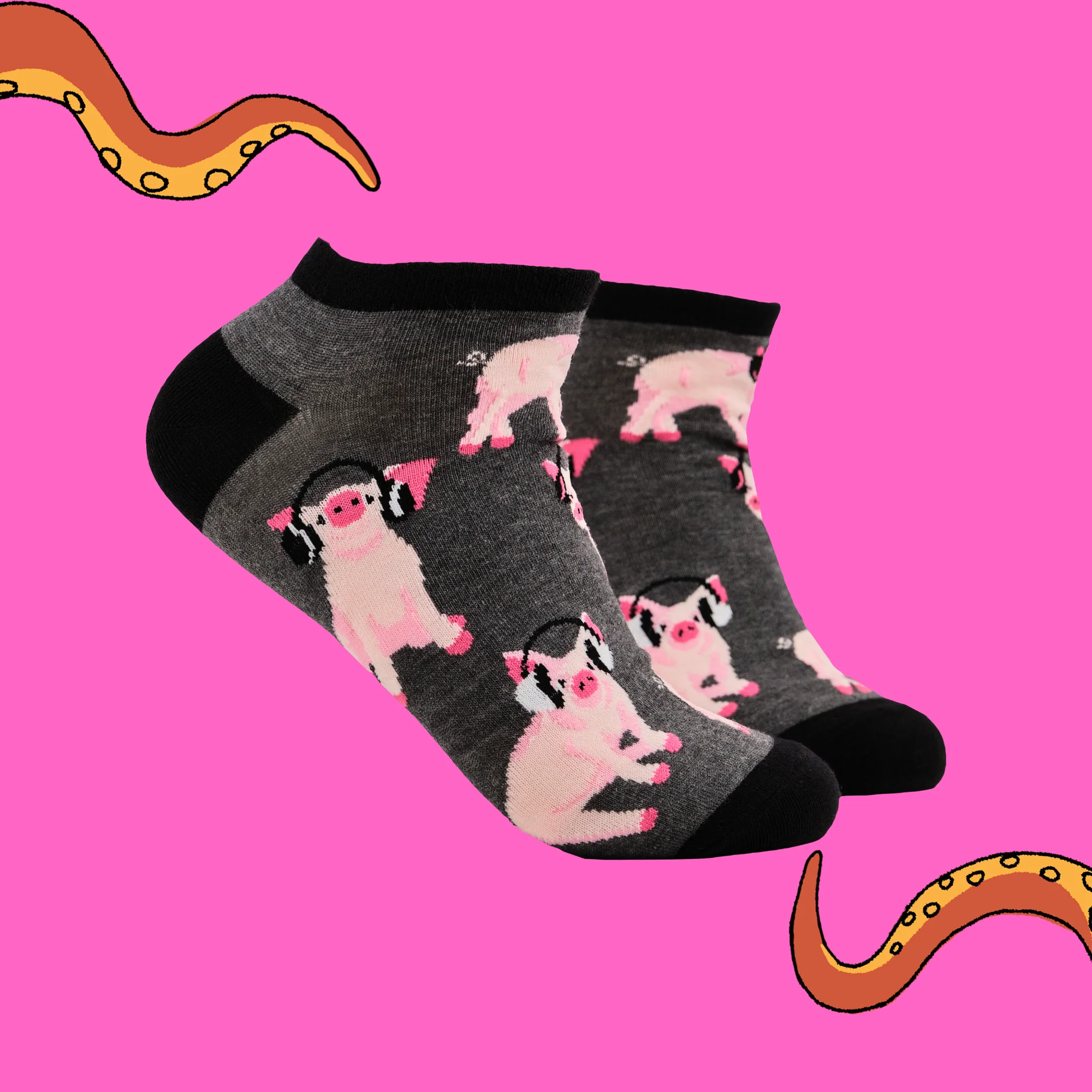 Pigs in Headphones Trainer Socks - Image 4