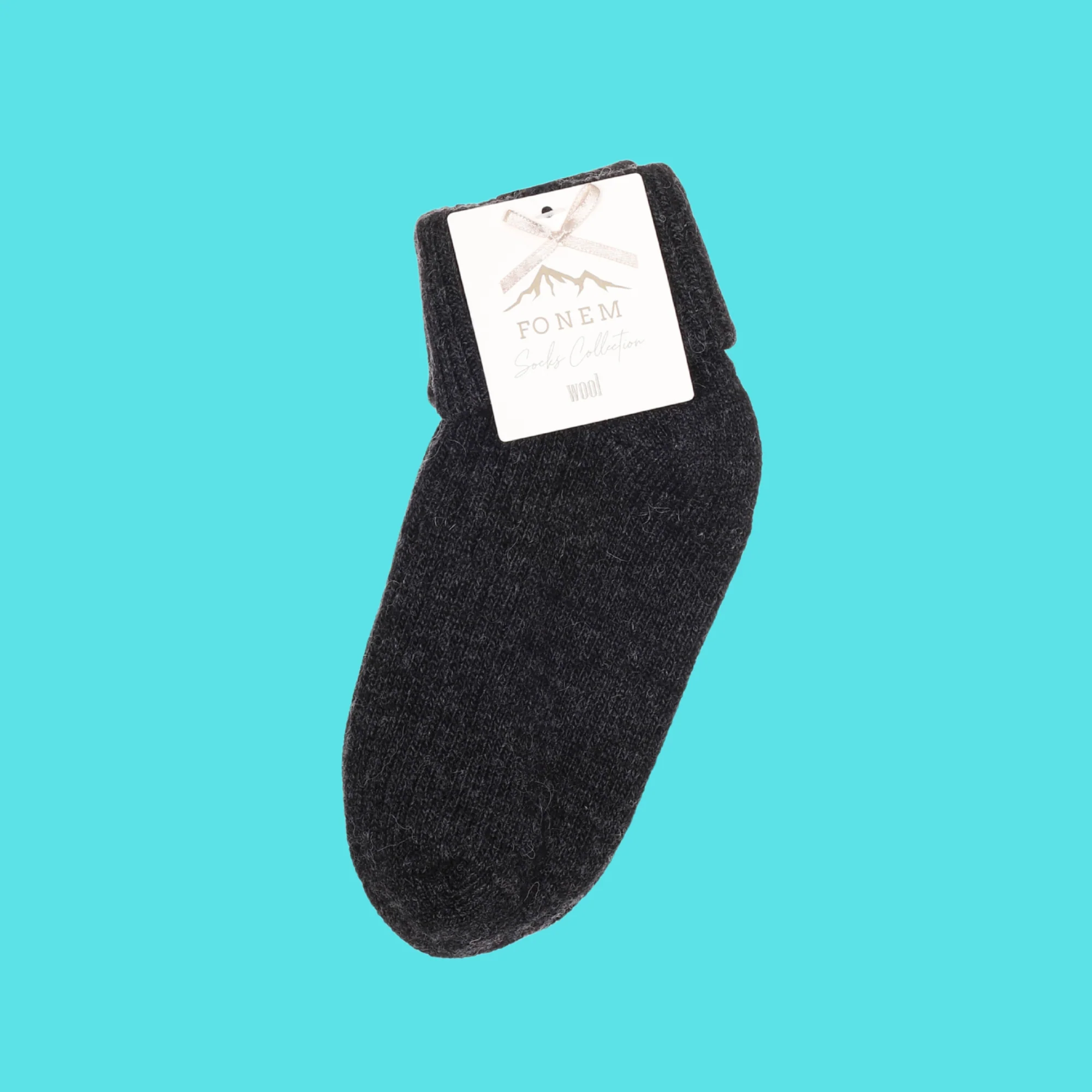 Recycled Wool Ankle Rolled Cuff Socks - Image 2