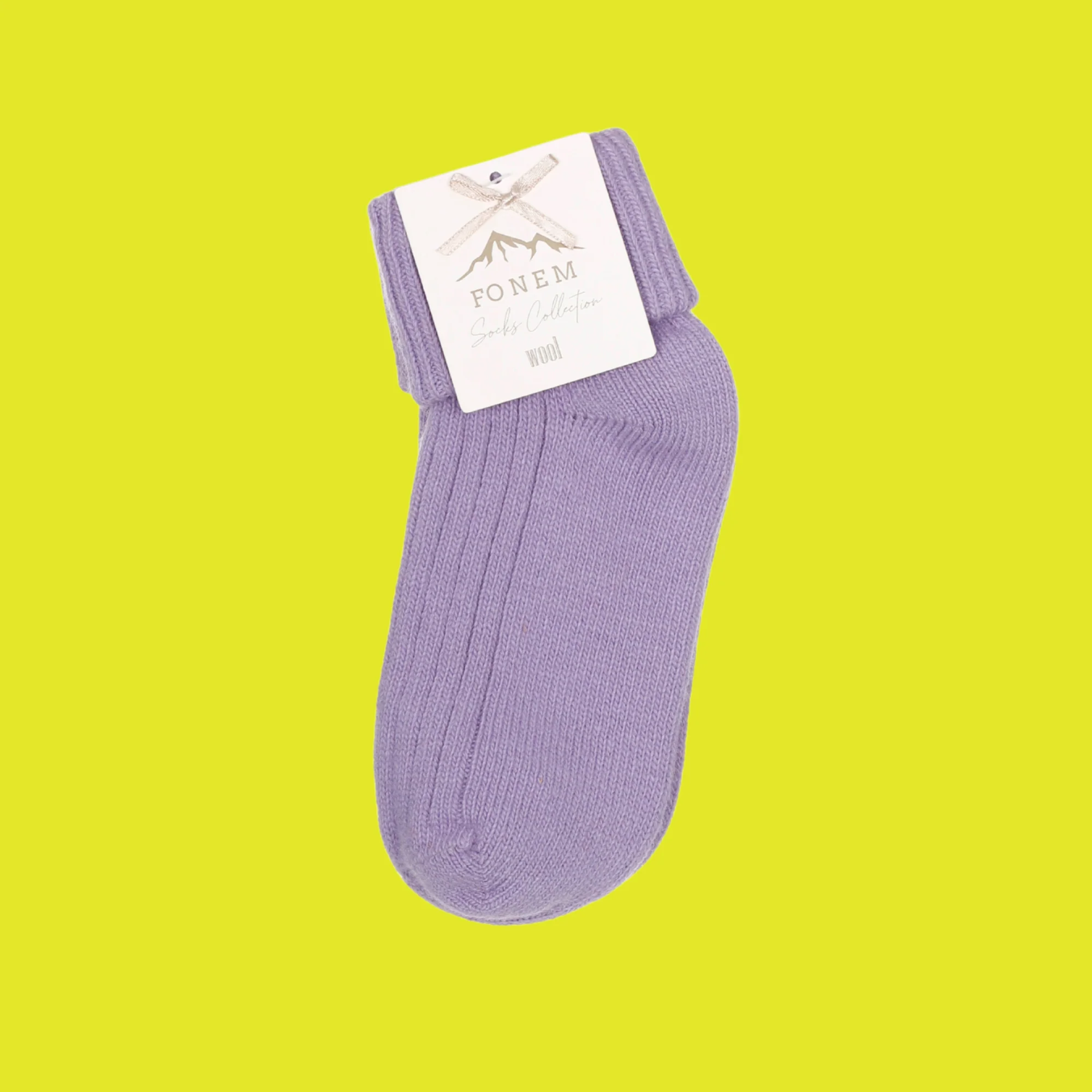 Recycled Wool Ankle Rolled Cuff Socks - Image 3