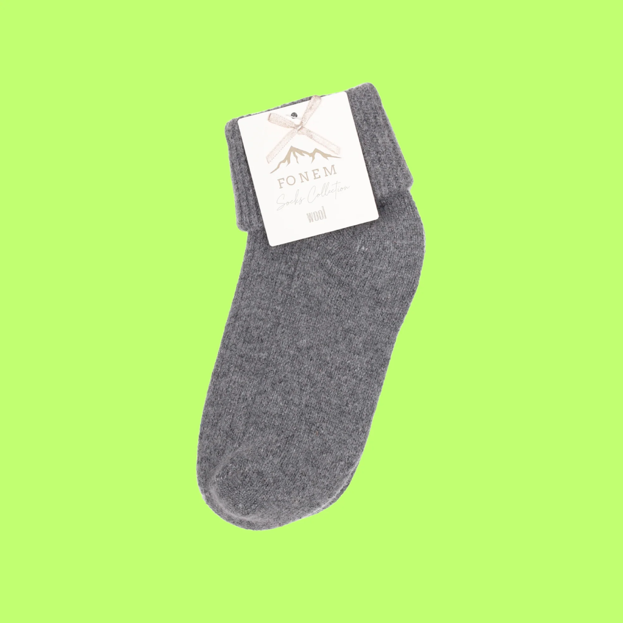 Recycled Wool Ankle Rolled Cuff Socks - Image 4