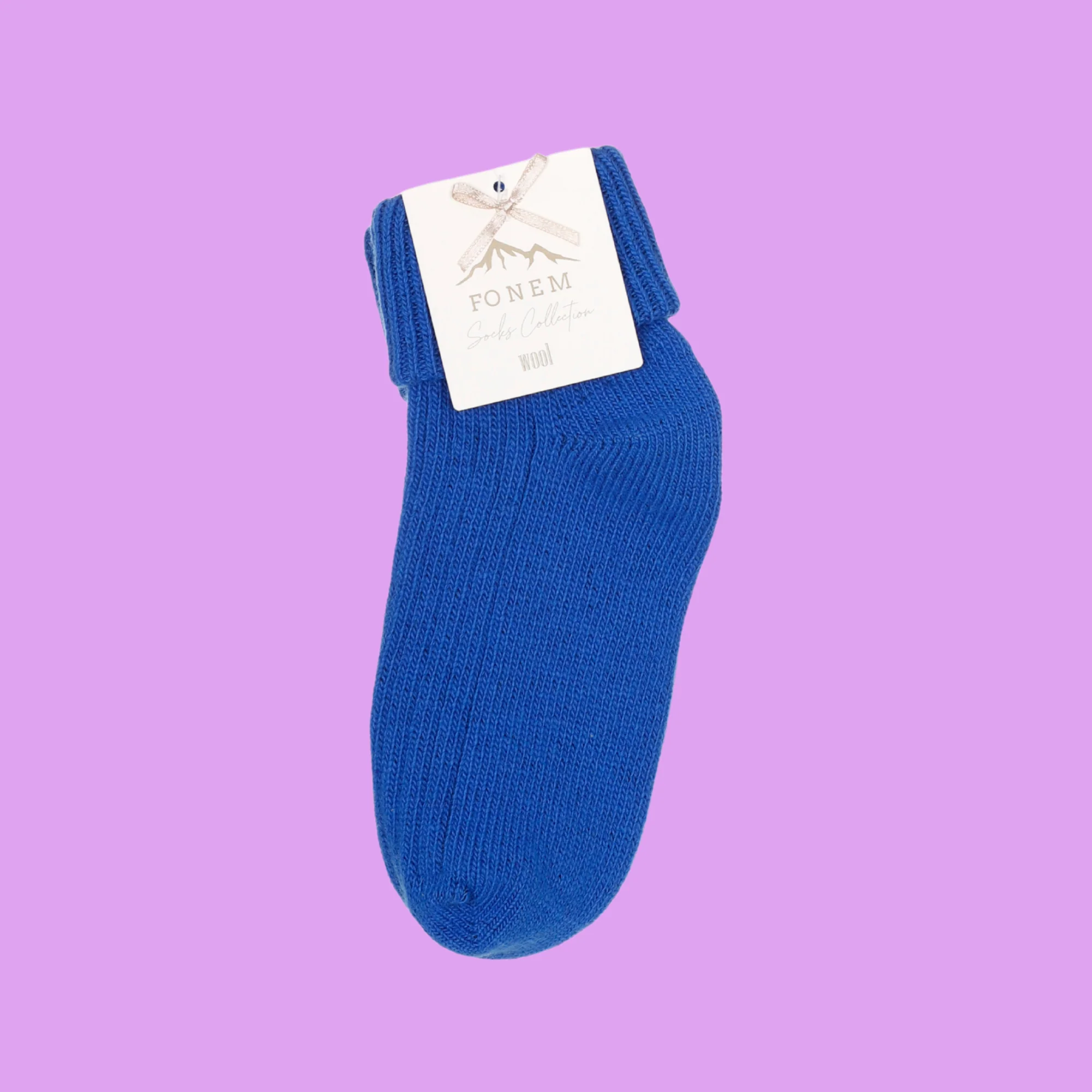 Recycled Wool Ankle Rolled Cuff Socks - Image 6