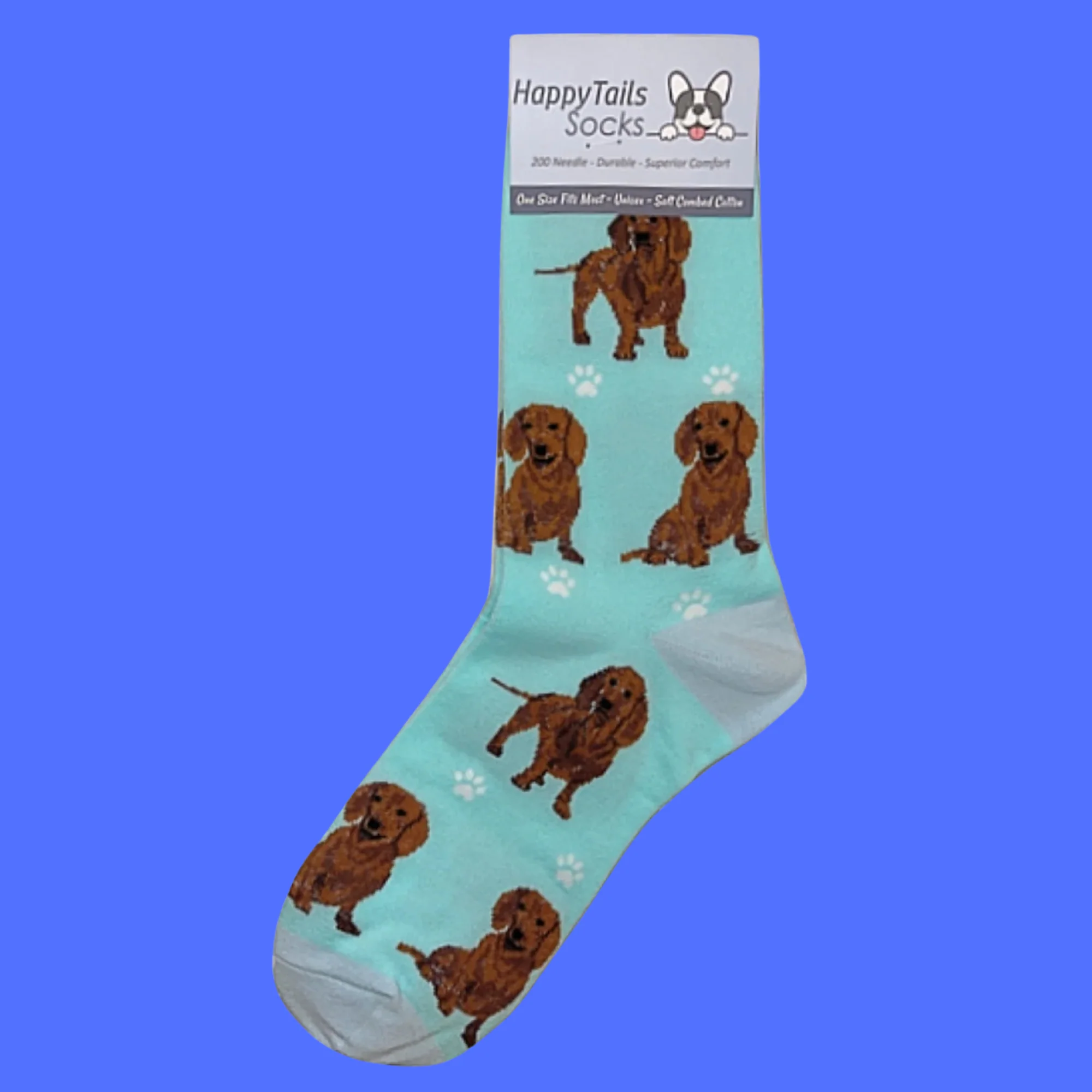 Red Dachshund Dog Full Body Socks - Image 3