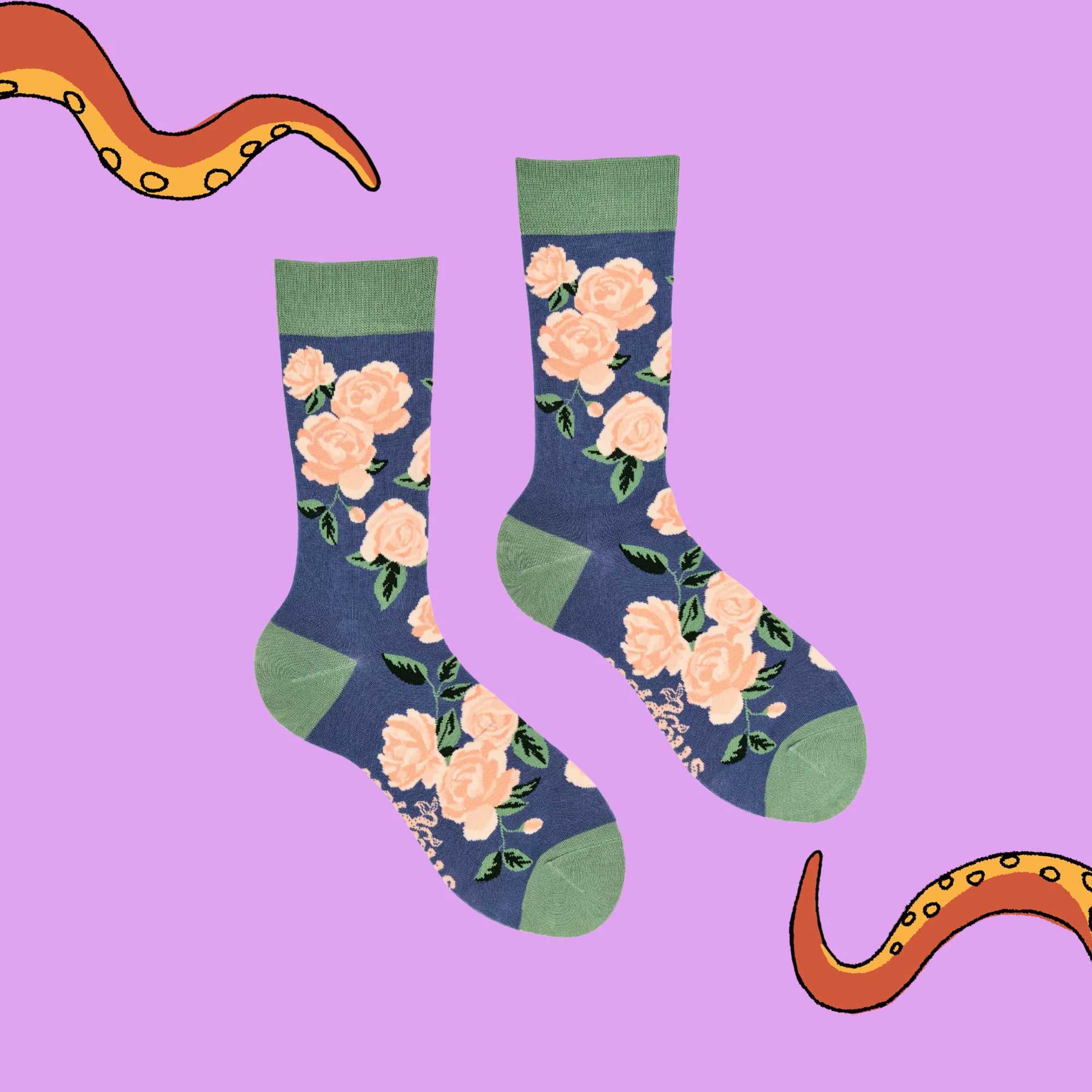 Bamboo Socks - Rose Floral - Image 3