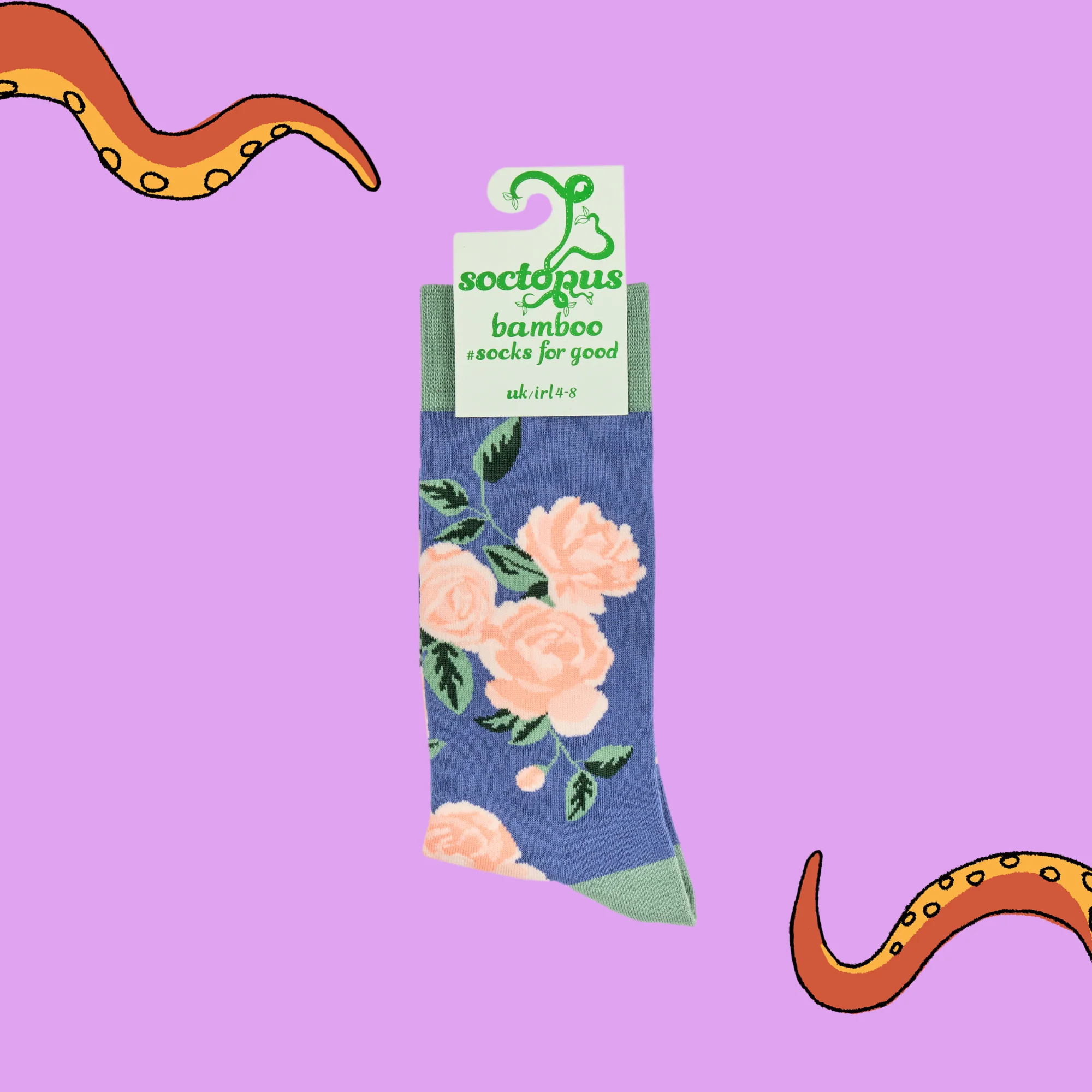 Bamboo Socks - Rose Floral - Image 5