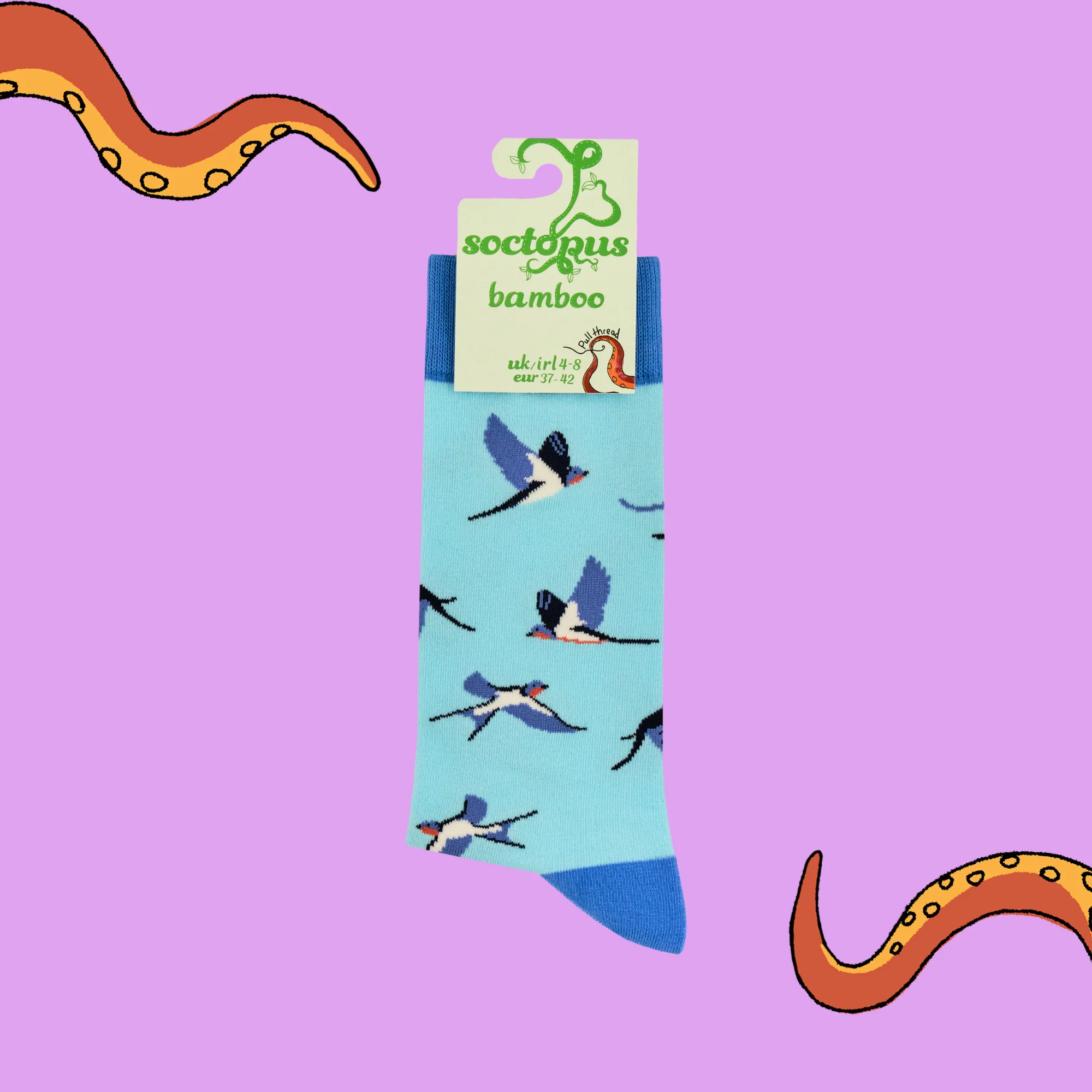 Bamboo Socks - Swallows - Image 4