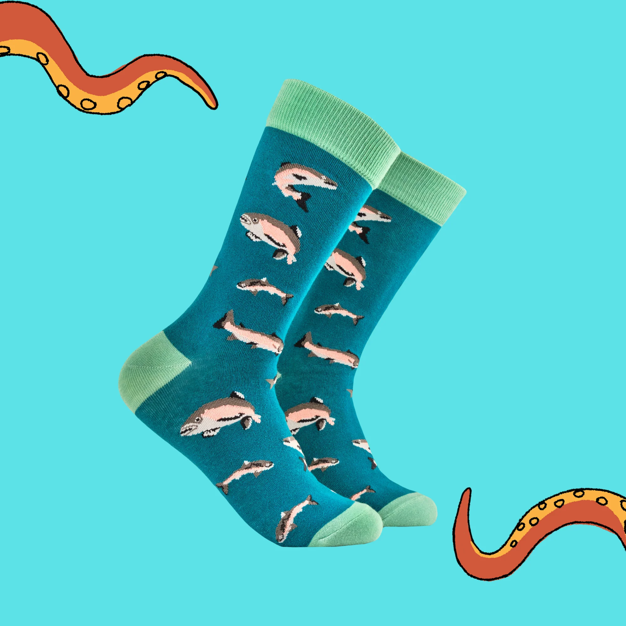 Bamboo Socks - Salmon Leaping - Image 2