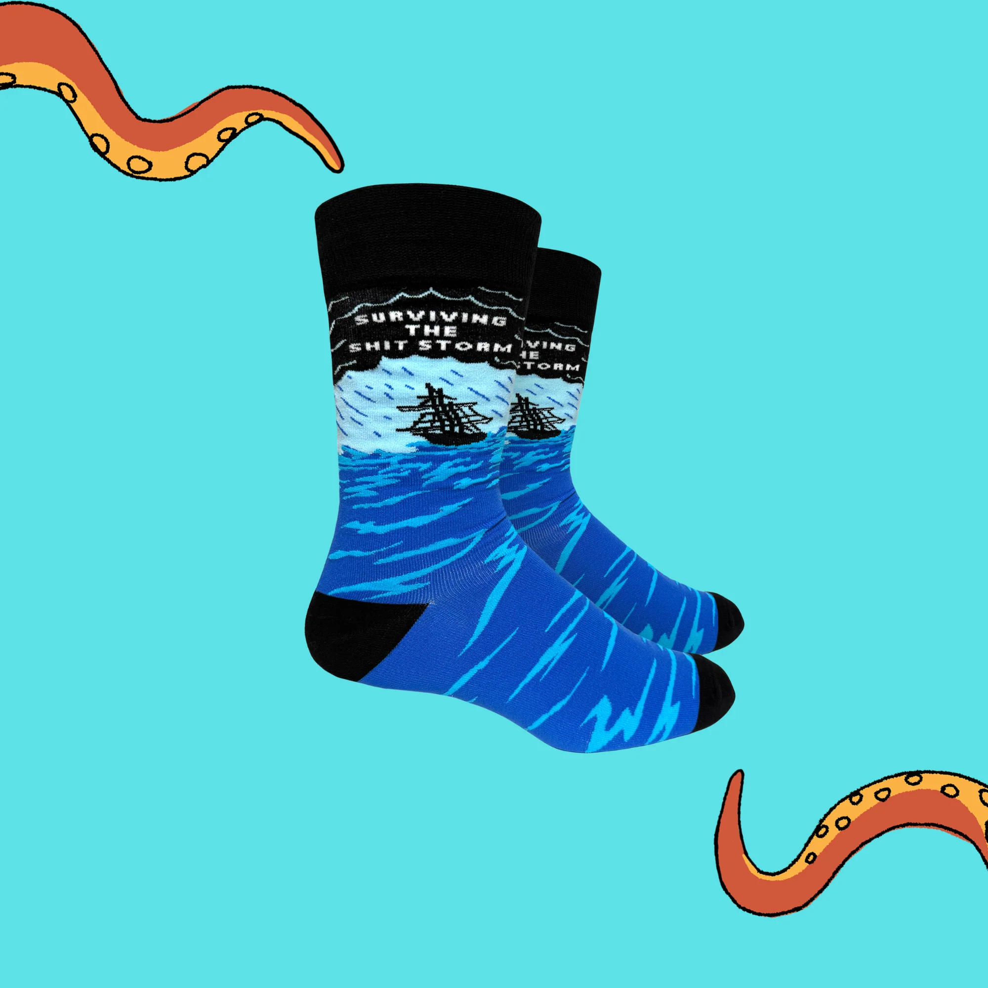 Surviving The S**t Storm Socks - Large - Image 2