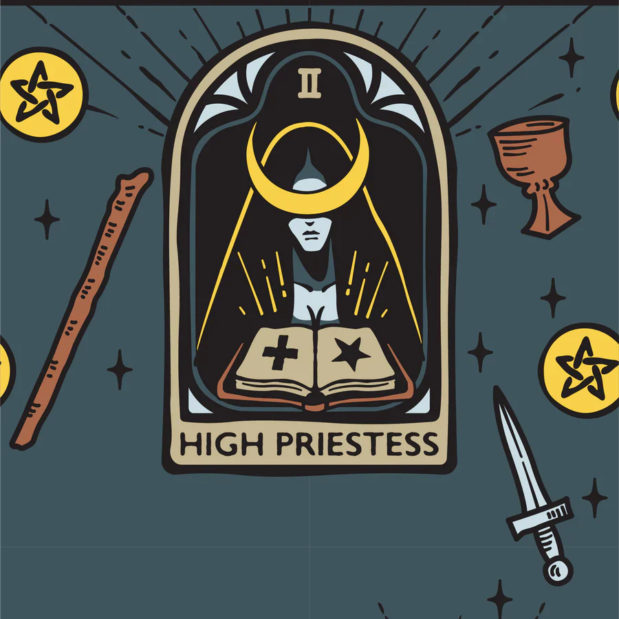 The High Priestess Tarot Nouveau Crew Socks - Image 4