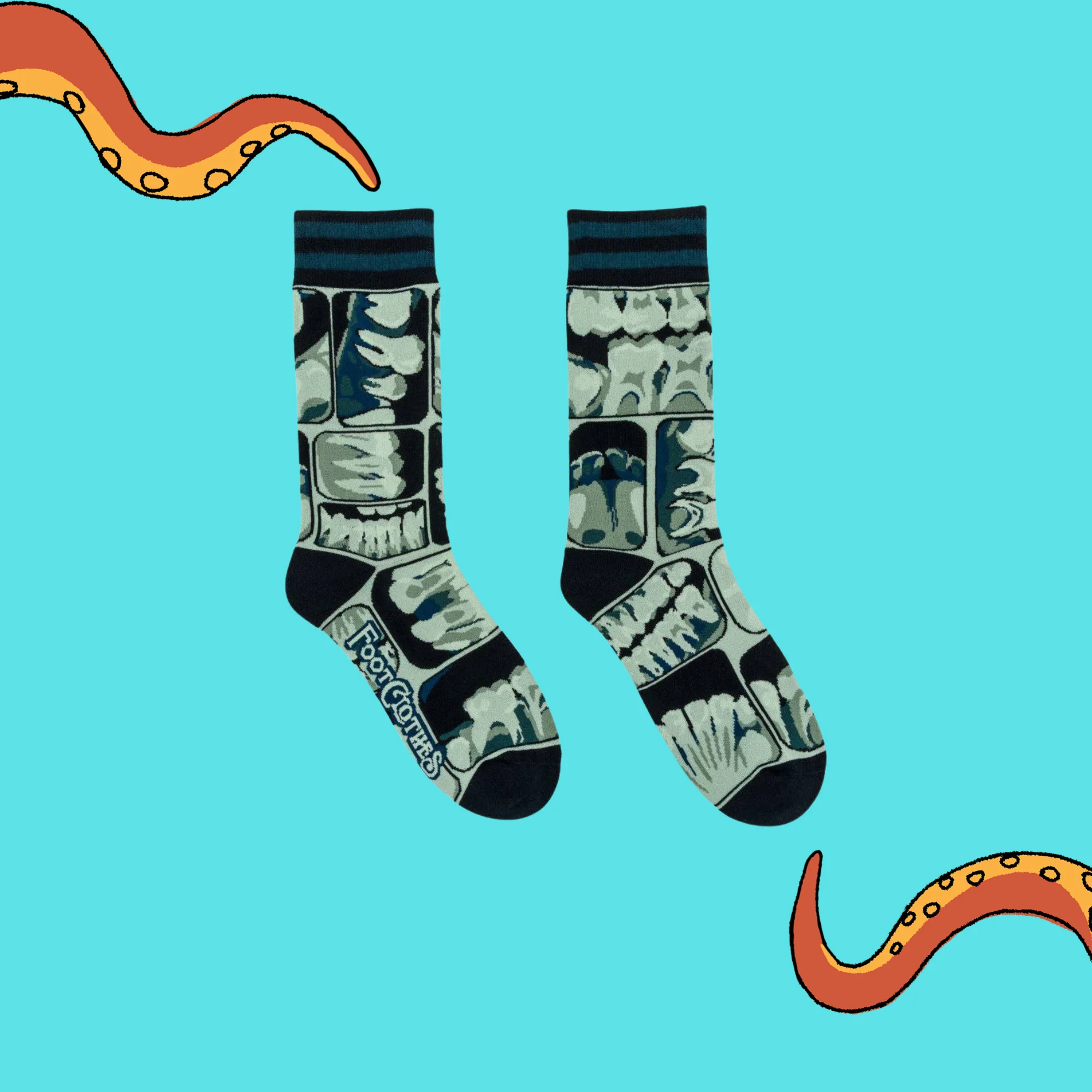 Too Cool for Flossing Teeth X-Ray Socks - Image 2