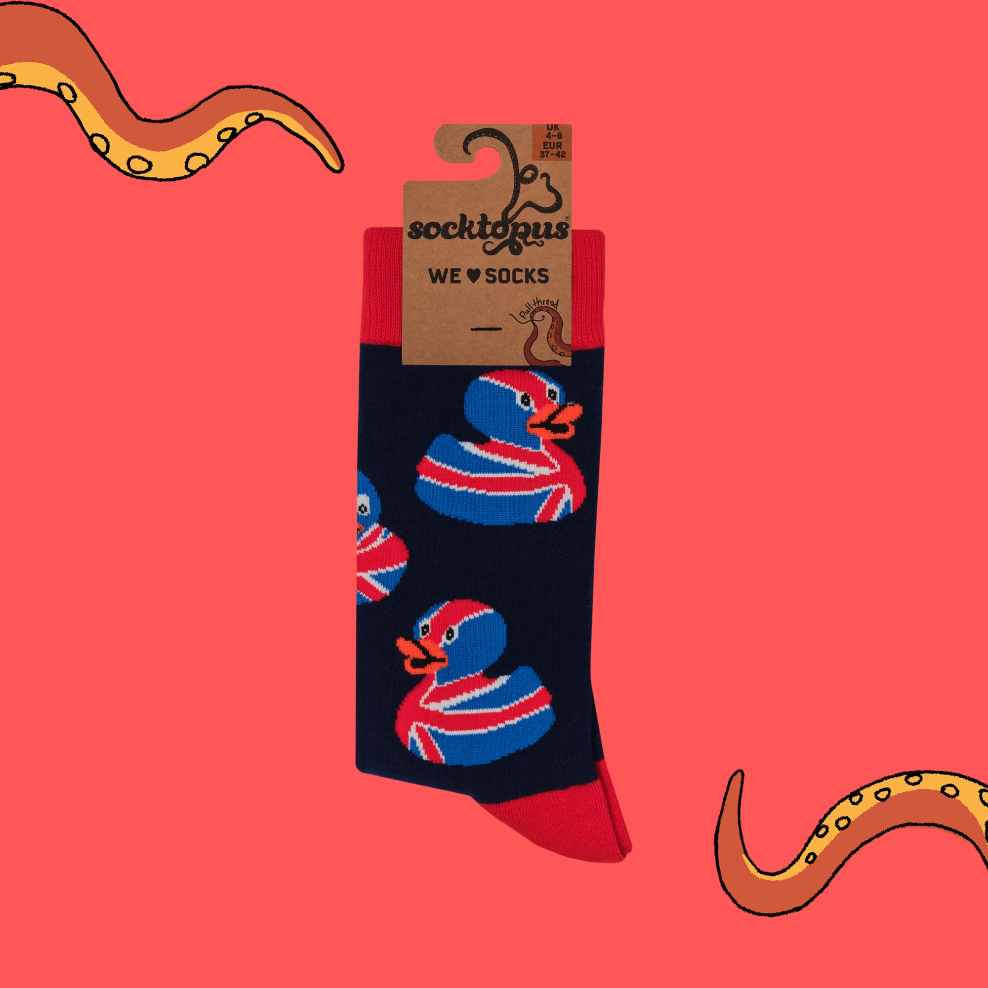 Union Jack Rubber Duck Socks - Image 3