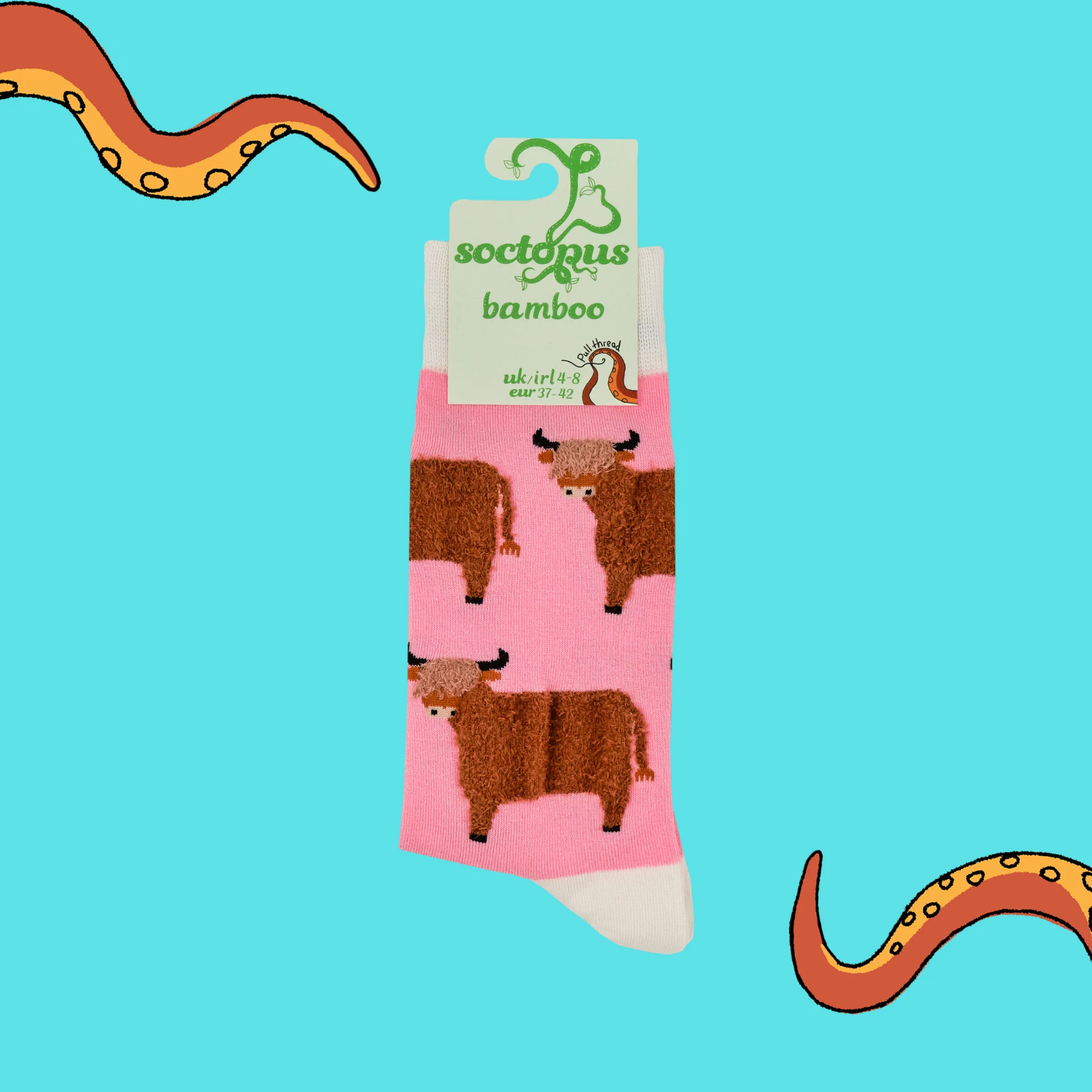 Bamboo Socks - Wee Hairy Coo Highland Cow - Image 9