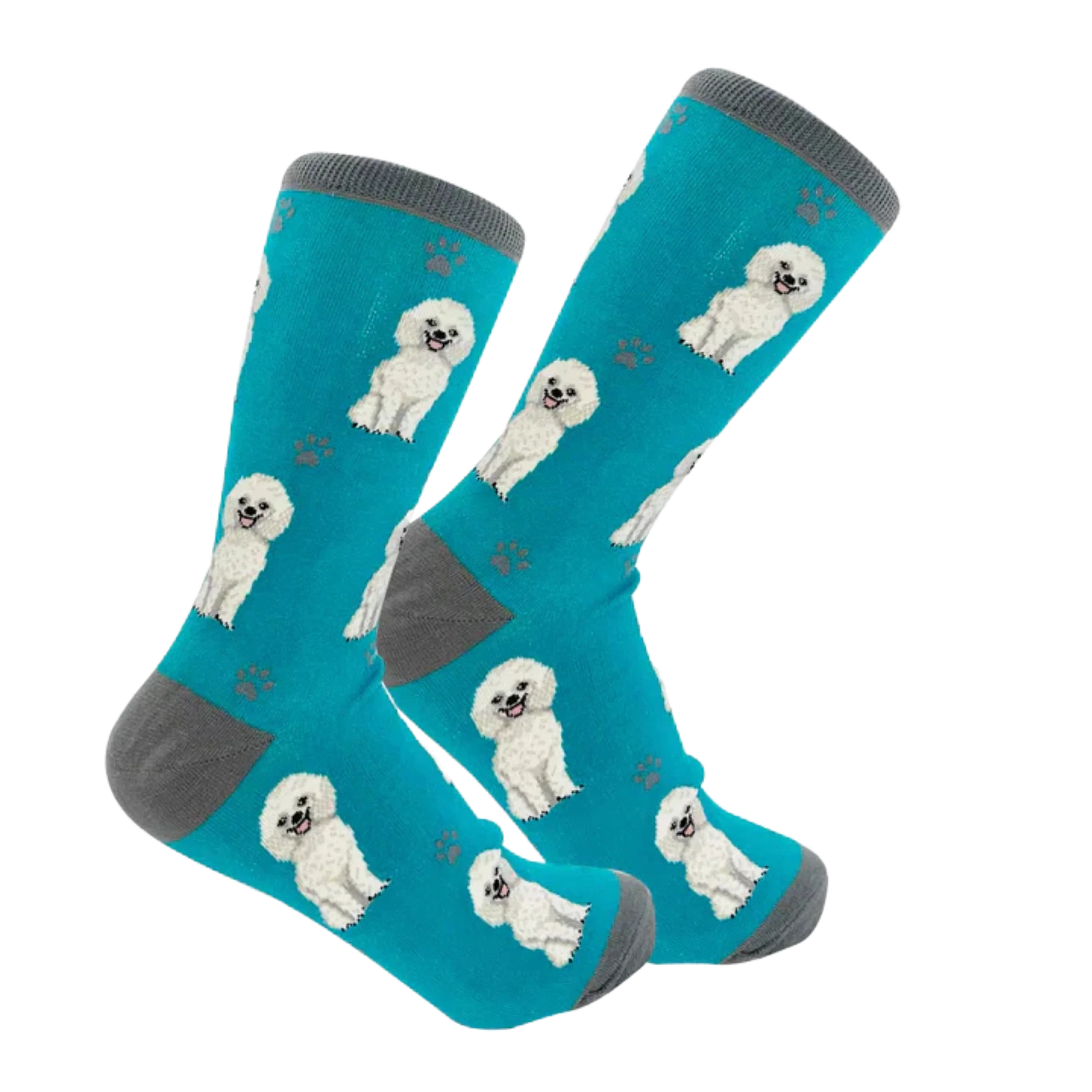 White Poodle Dog Full Body Socks