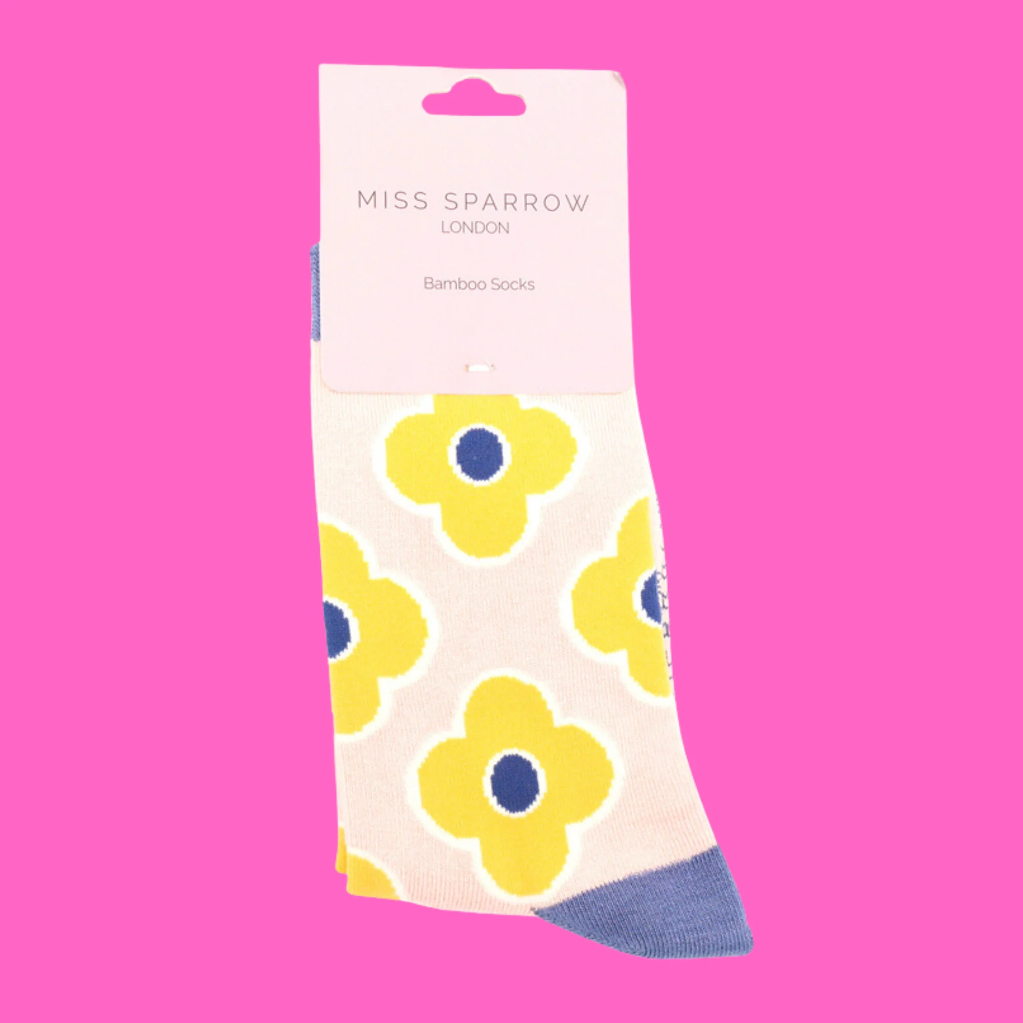 Retro Flowers Bamboo Socks - Miss Sparrow - Image 4