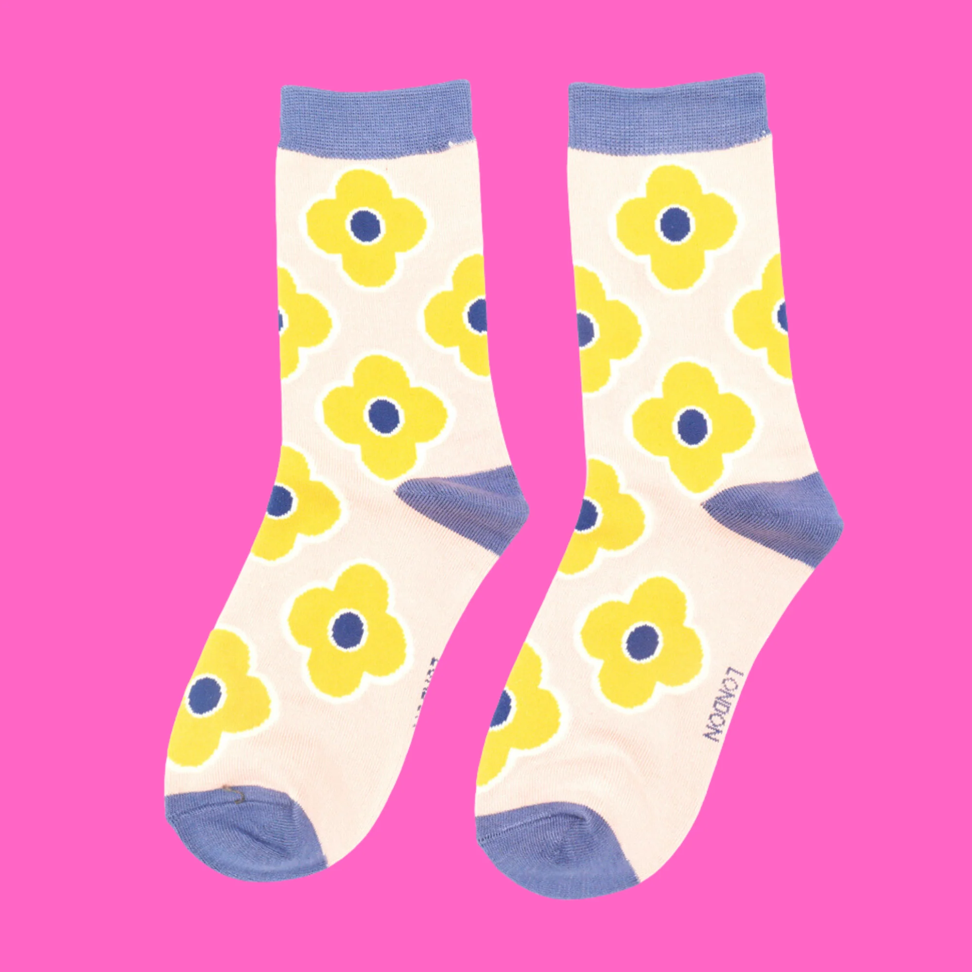 Retro Flowers Bamboo Socks - Miss Sparrow - Image 5