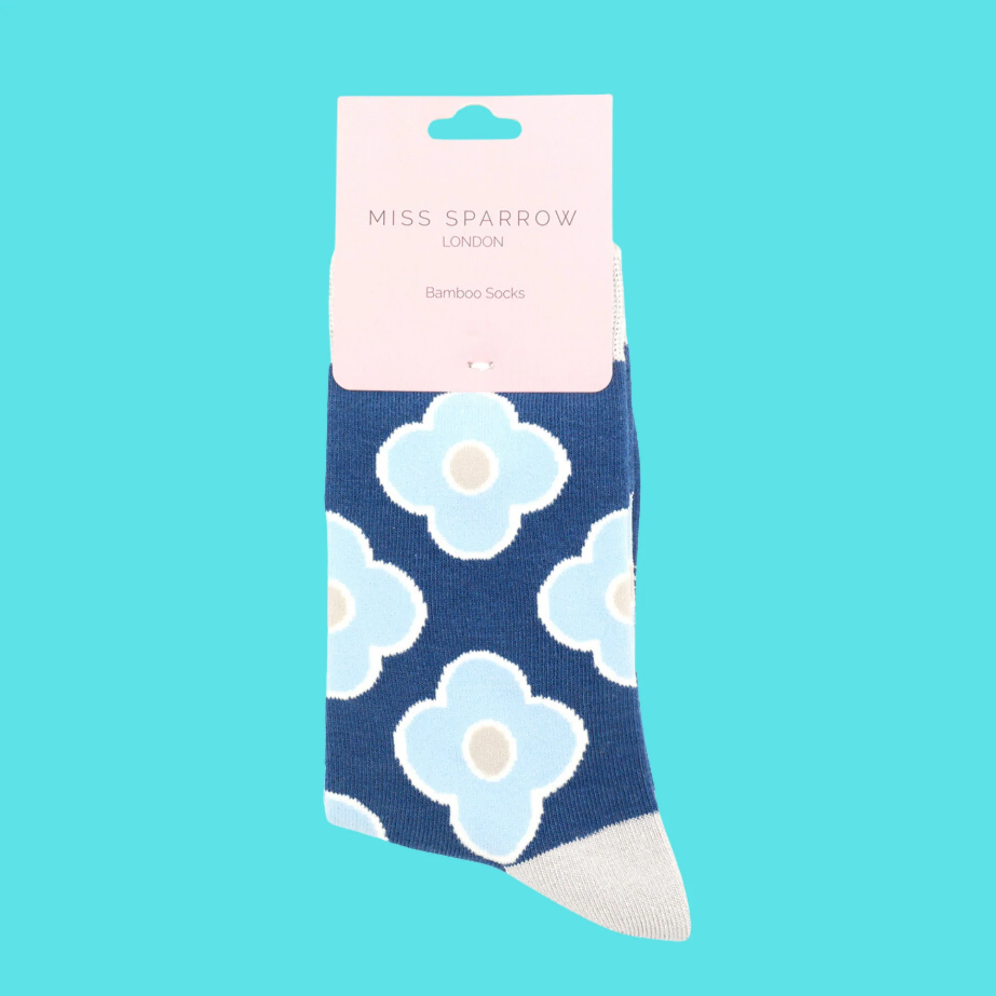 Retro Flowers Bamboo Socks - Miss Sparrow - Image 6