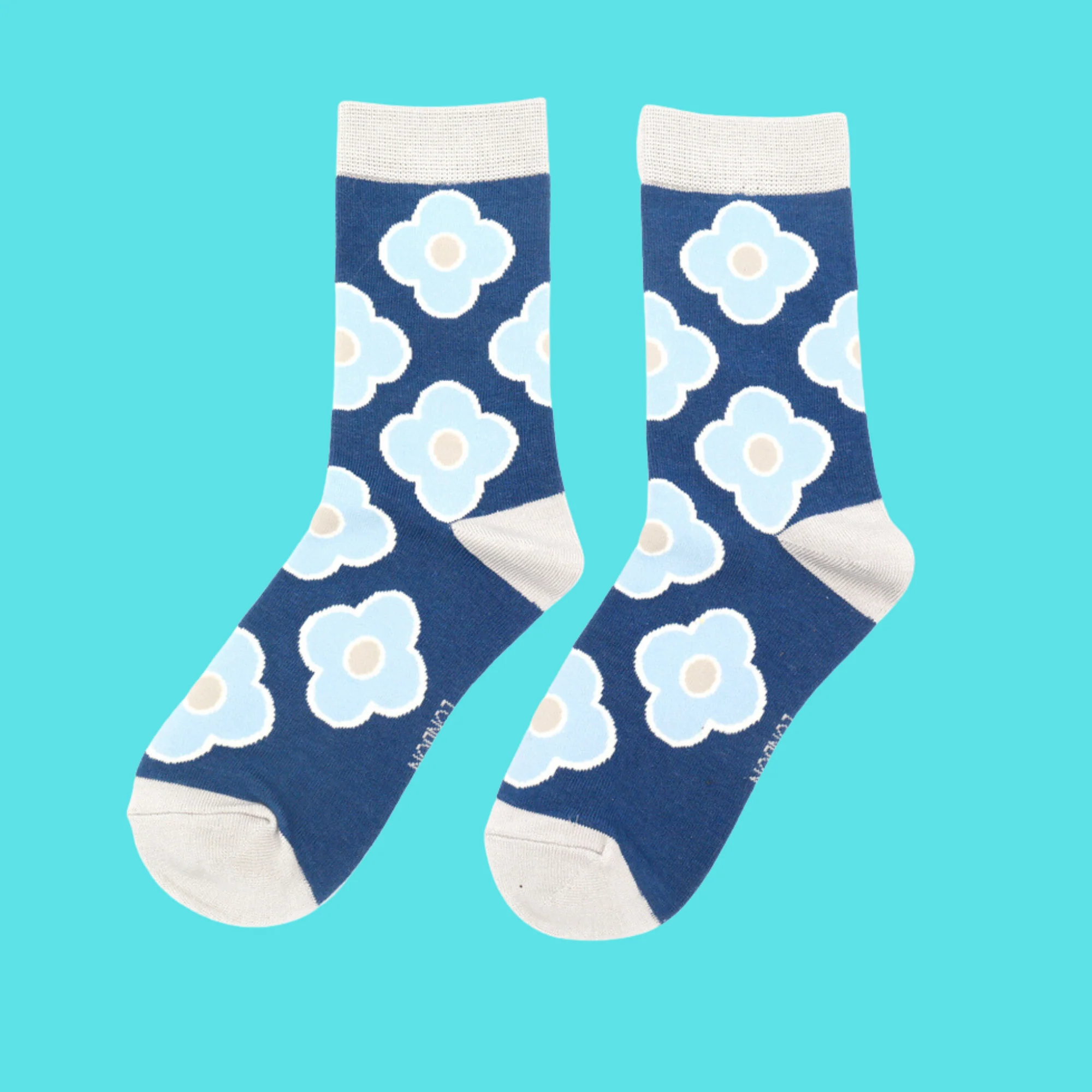 Retro Flowers Bamboo Socks - Miss Sparrow - Image 7