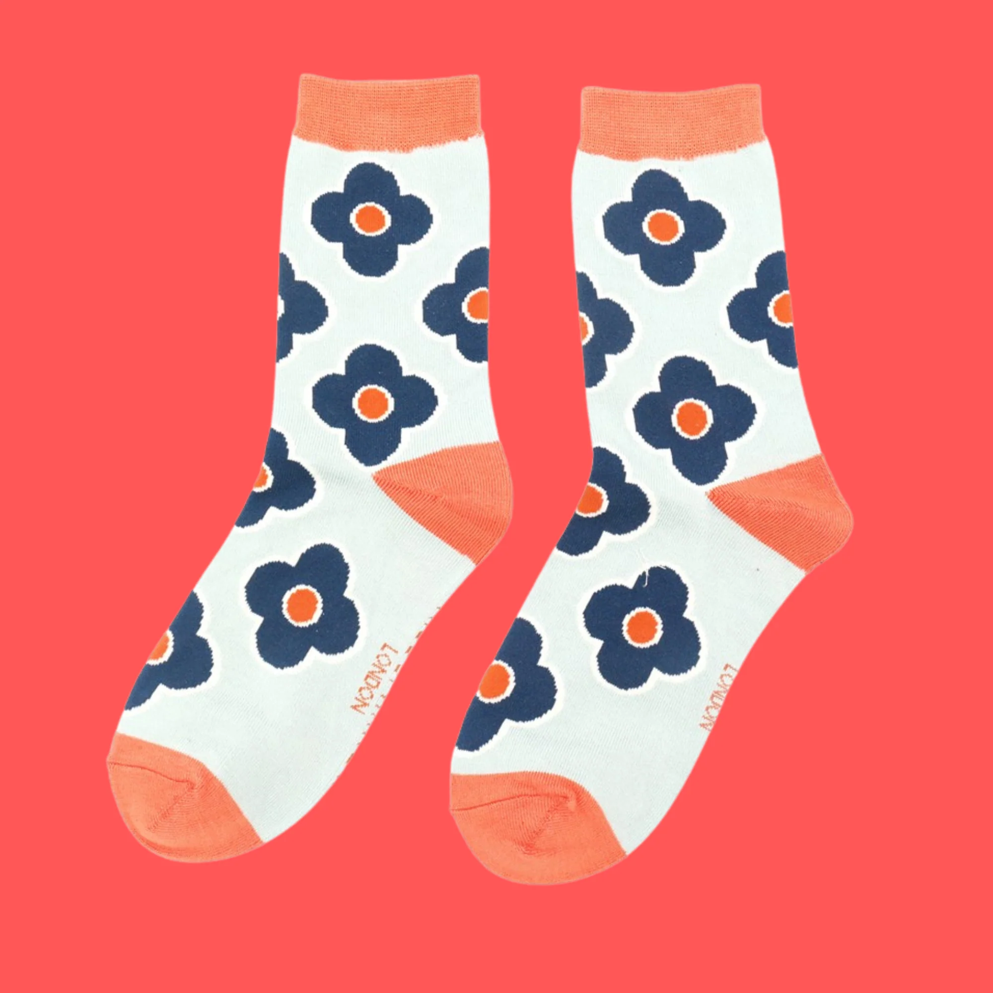 Retro Flowers Bamboo Socks - Miss Sparrow - Image 8