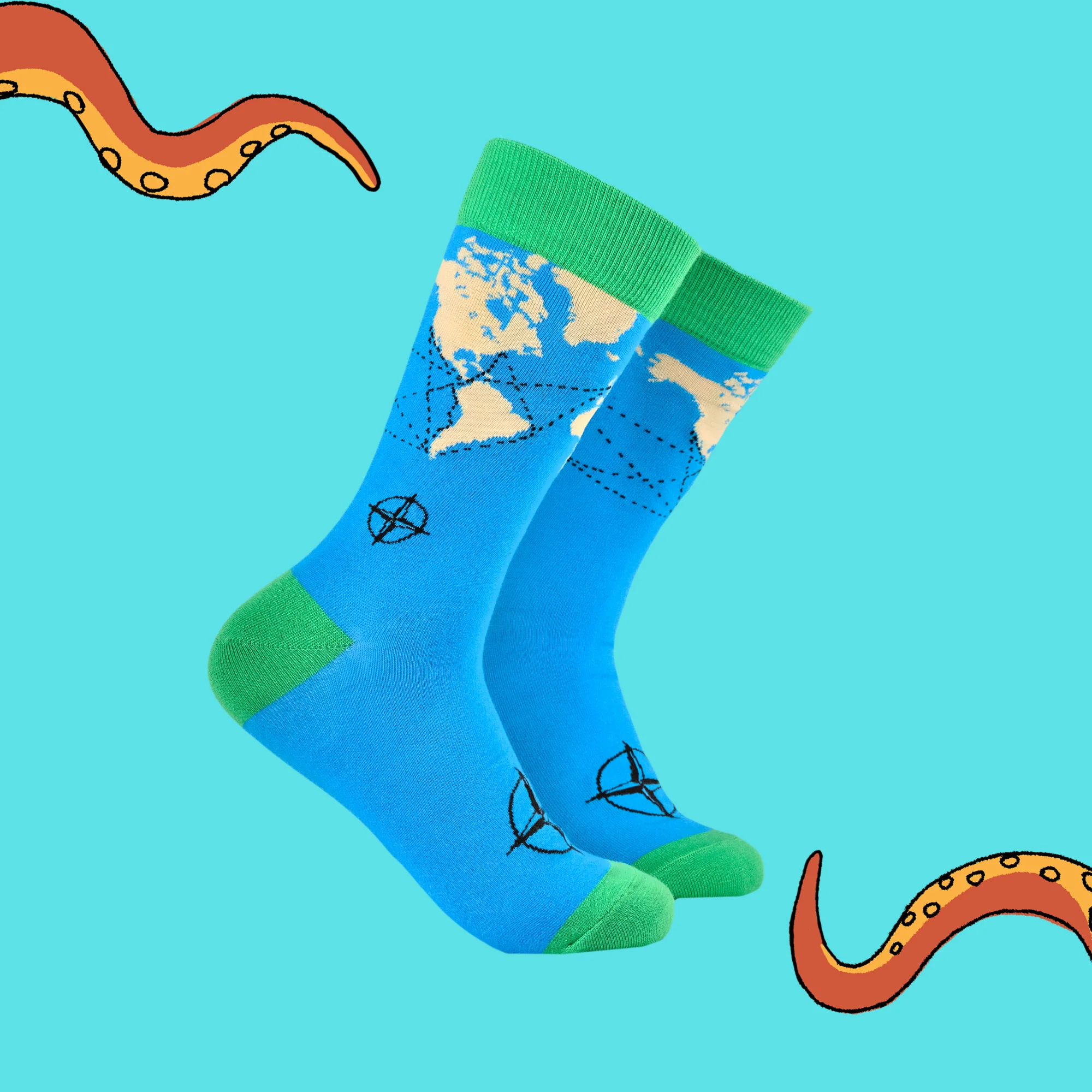 Bamboo Socks - World Map - Image 2
