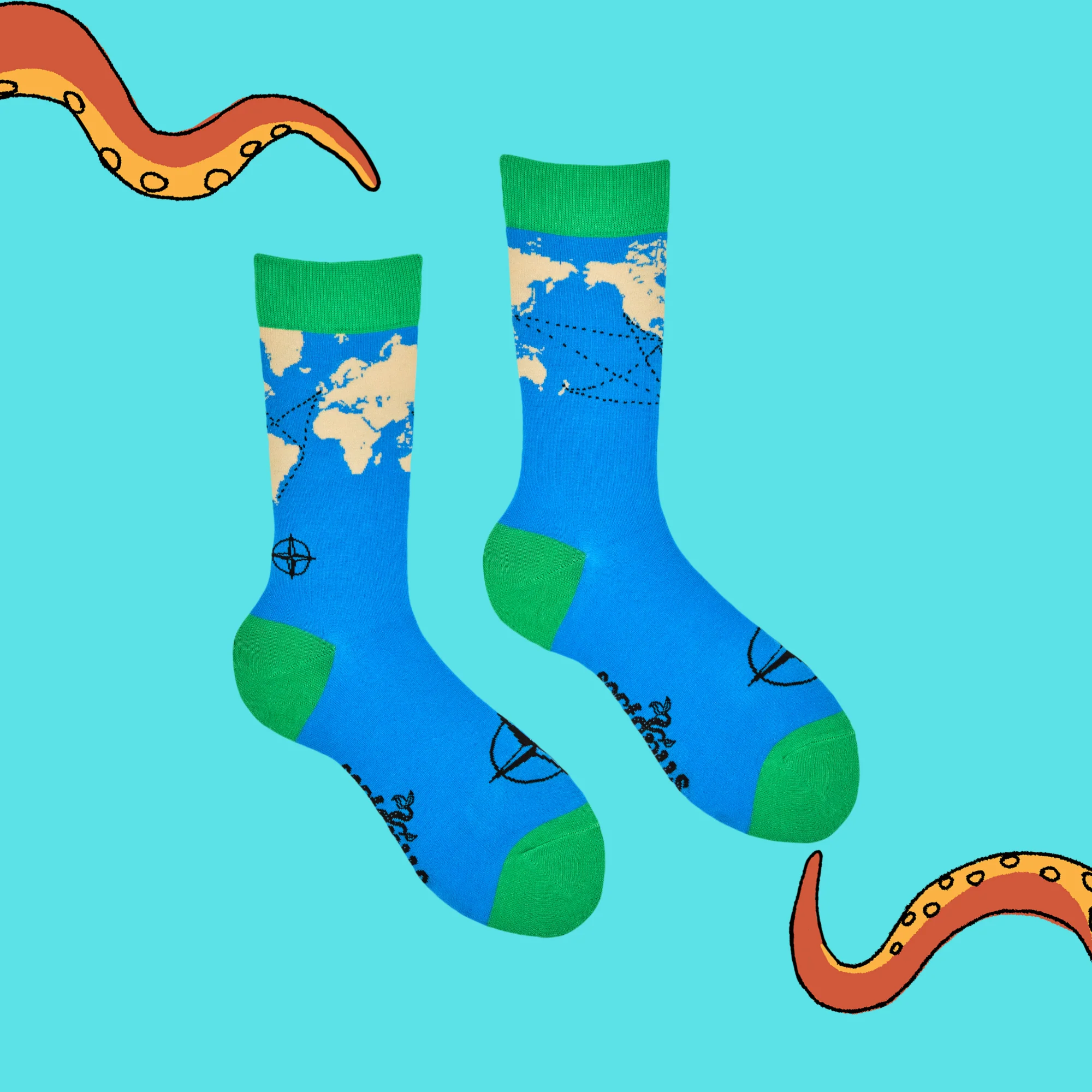 Bamboo Socks - World Map - Image 3
