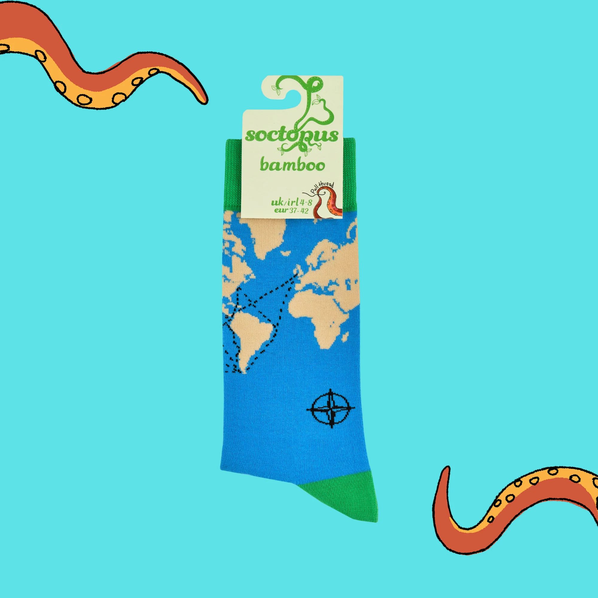 Bamboo Socks - World Map - Image 4