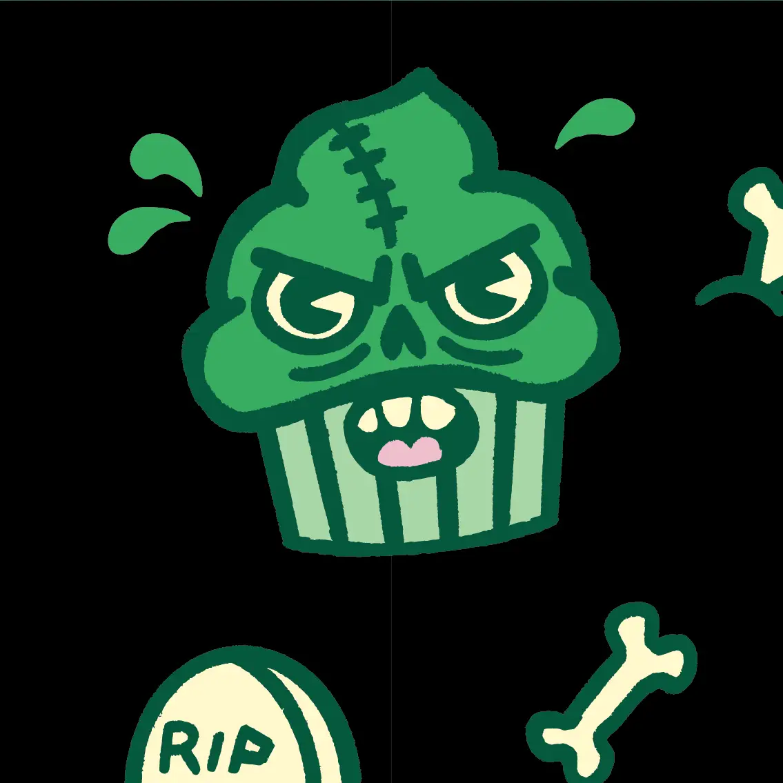 Zombie Cupcake Crew Socks - Image 4